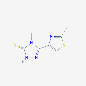 molecular formula C7H8N4S2 B7788777 4-methyl-3-(2-methyl-1,3-thiazol-4-yl)-1H-1,2,4-triazole-5-thione 