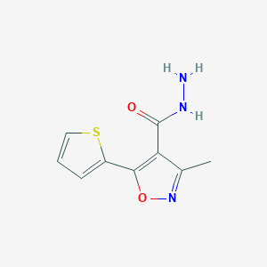 molecular formula C9H9N3O2S B7788785 3-Methyl-5-thiophen-2-yl-1,2-oxazole-4-carbohydrazide 