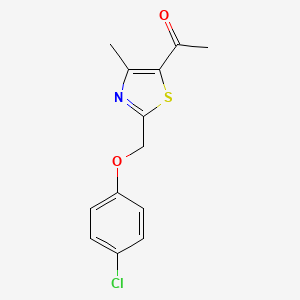 molecular formula C13H12ClNO2S B7788796 1-[2-[(4-Chlorophenoxy)methyl]-4-methyl-1,3-thiazol-5-yl]ethanone 