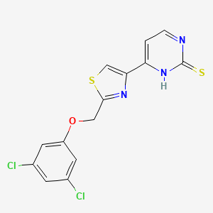 molecular formula C14H9Cl2N3OS2 B7788813 6-[2-[(3,5-dichlorophenoxy)methyl]-1,3-thiazol-4-yl]-1H-pyrimidine-2-thione 
