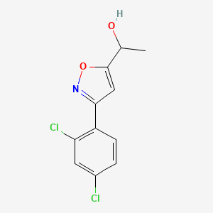 molecular formula C11H9Cl2NO2 B7788824 1-[3-(2,4-Dichlorophenyl)-1,2-oxazol-5-yl]ethanol 