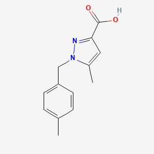 molecular formula C13H14N2O2 B7788849 1-(4-Methylbenzyl)-5-methyl-1H-pyrazole-3-carboxylic acid 