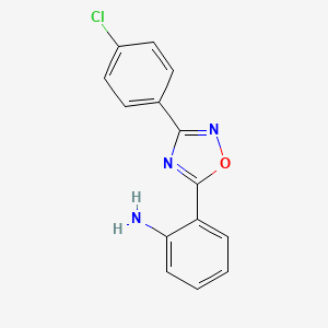 molecular formula C14H10ClN3O B7788869 2-[3-(4-Chlorophenyl)-1,2,4-oxadiazol-5-yl]aniline 