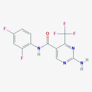 molecular formula C12H7F5N4O B7788915 2-amino-N-(2,4-difluorophenyl)-4-(trifluoromethyl)pyrimidine-5-carboxamide 