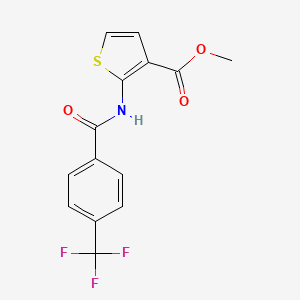 molecular formula C14H10F3NO3S B7788932 Methyl 2-(4-(trifluoromethyl)benzamido)thiophene-3-carboxylate 