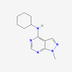 molecular formula C12H17N5 B7788939 cyclohexyl-(1-methyl-1H-pyrazolo[3,4-d]pyrimidin-4-yl)-amine 