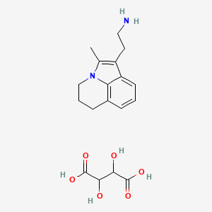 molecular formula C18H24N2O6 B7789022 2-(2-Methyl-5,6-dihydro-4H-pyrrolo[3,2,1-ij]quinolin-1-yl)ethanamine 2,3-dihydroxysuccinate 