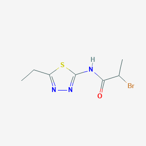 molecular formula C7H10BrN3OS B7789159 2-bromo-N-(5-ethyl-1,3,4-thiadiazol-2-yl)propanamide 