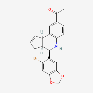 molecular formula C21H18BrNO3 B7789208 1-(4-(6-溴苯并[1,3]二氧杂环戊-5-基)-3a,4,5,9b-四氢-3H-环戊[c]喹啉-8-基)-乙酮 CAS No. 925419-53-0