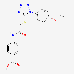 molecular formula C18H17N5O4S B7789249 4-[({[1-(4-ethoxyphenyl)-1H-tetrazol-5-yl]sulfanyl}acetyl)amino]benzoic acid 