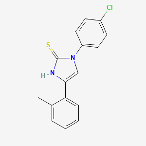 molecular formula C16H13ClN2S B7789254 1-(4-Chlorophenyl)-1,3-dihydro-4-(2-methylphenyl)-2H-imidazole-2-thione CAS No. 306278-79-5