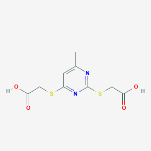 molecular formula C9H10N2O4S2 B7789269 2,2'-((6-Methylpyrimidine-2,4-diyl)bis(sulfanediy 