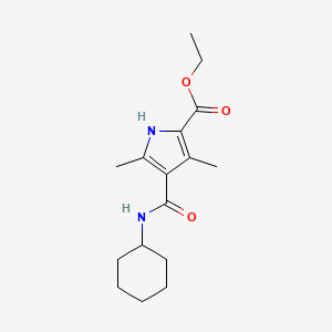 molecular formula C16H24N2O3 B7789287 ethyl 4-[(cyclohexylamino)carbonyl]-3,5-dimethyl-1H-pyrrole-2-carboxylate 