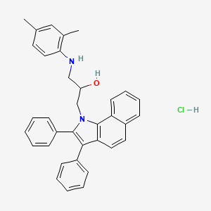 molecular formula C35H33ClN2O B7789334 1-(2,4-Dimethylanilino)-3-(2,3-diphenylbenzo[g]indol-1-yl)propan-2-ol;hydrochloride 