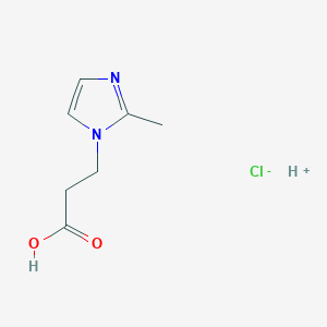molecular formula C7H11ClN2O2 B7789374 Hydron;3-(2-methylimidazol-1-yl)propanoic acid;chloride 