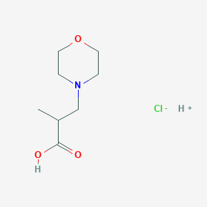 molecular formula C8H16ClNO3 B7789383 Hydron;2-methyl-3-morpholin-4-ylpropanoic acid;chloride 