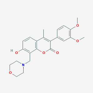 molecular formula C23H25NO6 B7789393 3-(3,4-dimethoxyphenyl)-7-hydroxy-4-methyl-8-(morpholin-4-ylmethyl)-2H-chromen-2-one 
