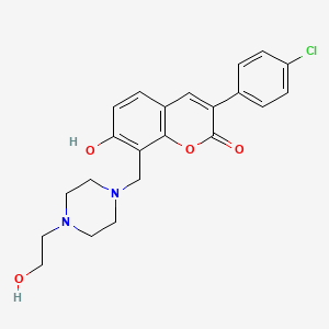 molecular formula C22H23ClN2O4 B7789397 3-(4-chlorophenyl)-7-hydroxy-8-{[4-(2-hydroxyethyl)piperazin-1-yl]methyl}-2H-chromen-2-one 