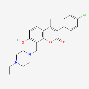 molecular formula C23H25ClN2O3 B7789399 3-(4-chlorophenyl)-8-[(4-ethylpiperazin-1-yl)methyl]-7-hydroxy-4-methyl-2H-chromen-2-one 