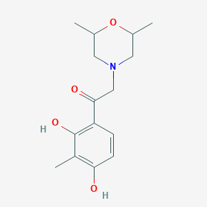molecular formula C15H21NO4 B7789402 1-(2,4-Dihydroxy-3-methylphenyl)-2-(2,6-dimethylmorpholin-4-yl)ethanone 