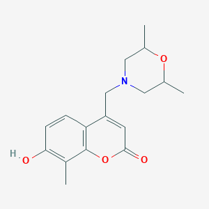 molecular formula C17H21NO4 B7789405 4-[(2,6-dimethylmorpholin-4-yl)methyl]-7-hydroxy-8-methyl-2H-chromen-2-one 