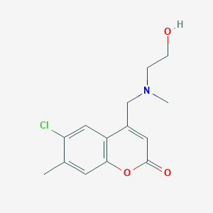 molecular formula C14H16ClNO3 B7789417 6-chloro-4-{[(2-hydroxyethyl)(methyl)amino]methyl}-7-methyl-2H-chromen-2-one 