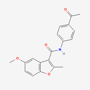 molecular formula C19H17NO4 B7789422 N-(4-acetylphenyl)-5-methoxy-2-methyl-1-benzofuran-3-carboxamide 