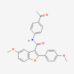 molecular formula C25H21NO5 B7789423 N-(4-acetylphenyl)-5-methoxy-2-(4-methoxyphenyl)-1-benzofuran-3-carboxamide 