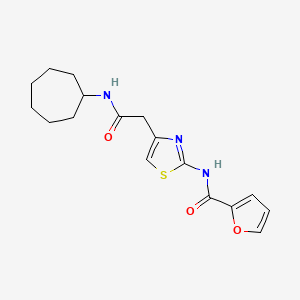 molecular formula C17H21N3O3S B7789431 N-(4-(2-(cycloheptylamino)-2-oxoethyl)thiazol-2-yl)furan-2-carboxamide 