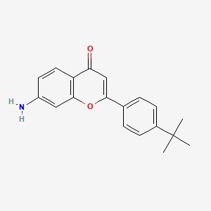 molecular formula C19H19NO2 B7789438 7-amino-2-(4-tert-butylphenyl)-4H-chromen-4-one 