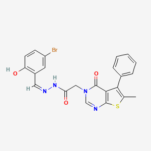 molecular formula C22H17BrN4O3S B7789563 (Z)-N'-(5-bromo-2-hydroxybenzylidene)-2-(6-methyl-4-oxo-5-phenylthieno[2,3-d]pyrimidin-3(4H)-yl)acetohydrazide 