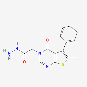 molecular formula C15H14N4O2S B7789592 2-(6-Methyl-4-oxo-5-phenylthieno[2,3-d]pyrimidin-3(4H)-yl)acetohydrazide 