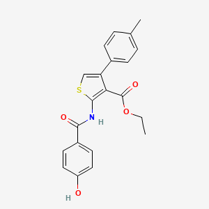 molecular formula C21H19NO4S B7789638 Ethyl 2-(4-hydroxybenzamido)-4-(4-methylphenyl)thiophene-3-carboxylate 