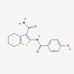 molecular formula C16H16N2O3S B7789645 2-(4-Hydroxybenzamido)-4,5,6,7-tetrahydro-1-benzothiophene-3-carboxamide 