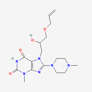molecular formula C17H26N6O4 B7789664 7-(2-Hydroxy-3-prop-2-enoxypropyl)-3-methyl-8-(4-methylpiperazin-1-yl)purine-2,6-dione 