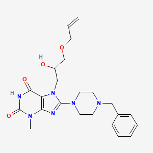 molecular formula C23H30N6O4 B7789673 7-(3-(allyloxy)-2-hydroxypropyl)-8-(4-benzylpiperazin-1-yl)-3-methyl-1H-purine-2,6(3H,7H)-dione 