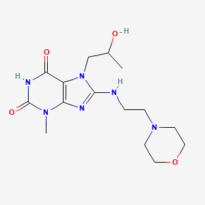 molecular formula C15H24N6O4 B7789674 7-(2-Hydroxypropyl)-3-methyl-8-(2-morpholin-4-ylethylamino)purine-2,6-dione 