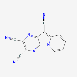 molecular formula C13H4N6 B7789683 Pyrazino[2,3-b]indolizine-2,3,10-tricarbonitrile 