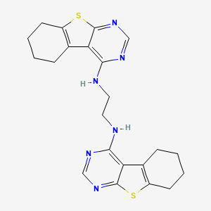 molecular formula C22H24N6S2 B7789692 N,N'-bis(5,6,7,8-tetrahydro-[1]benzothiolo[2,3-d]pyrimidin-4-yl)ethane-1,2-diamine 
