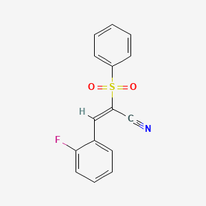 molecular formula C15H10FNO2S B7789716 (E)-2-(benzenesulfonyl)-3-(2-fluorophenyl)prop-2-enenitrile 