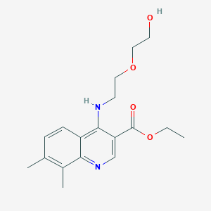 molecular formula C18H24N2O4 B7789727 Ethyl 4-((2-(2-hydroxyethoxy)ethyl)amino)-7,8-dimethylquinoline-3-carboxylate 