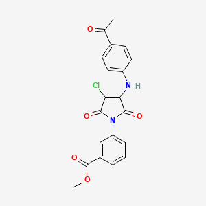 molecular formula C20H15ClN2O5 B7789745 Methyl 3-[3-(4-acetylanilino)-4-chloro-2,5-dioxopyrrol-1-yl]benzoate 