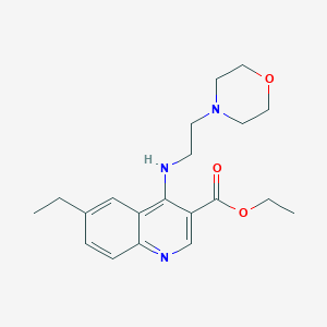 molecular formula C20H27N3O3 B7789751 Ethyl 6-ethyl-4-(2-morpholin-4-ylethylamino)quinoline-3-carboxylate 