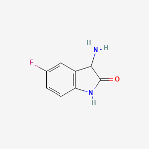 molecular formula C8H7FN2O B7789761 3-Amino-5-fluoro-2,3-dihydro-1H-indol-2-one 