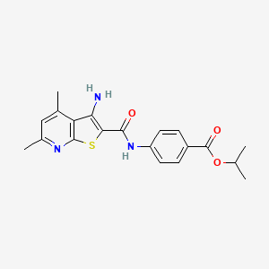 molecular formula C20H21N3O3S B7789777 Isopropyl 4-{[(3-amino-4,6-dimethylthieno[2,3-b]pyridin-2-yl)carbonyl]amino}benzoate 