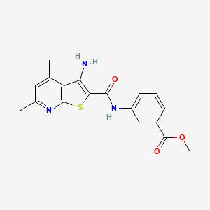 molecular formula C18H17N3O3S B7789778 Methyl 3-{[(3-amino-4,6-dimethylthieno[2,3-b]pyridin-2-yl)carbonyl]amino}benzoate 