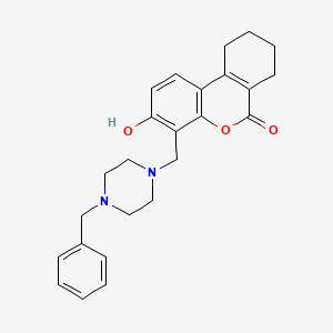 molecular formula C25H28N2O3 B7789794 4-[(4-Benzylpiperazin-1-yl)methyl]-3-hydroxy-7,8,9,10-tetrahydrobenzo[c]chromen-6-one 