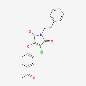 molecular formula C20H16ClNO4 B7789803 3-(4-acetylphenoxy)-4-chloro-1-(2-phenylethyl)-2,5-dihydro-1H-pyrrole-2,5-dione 