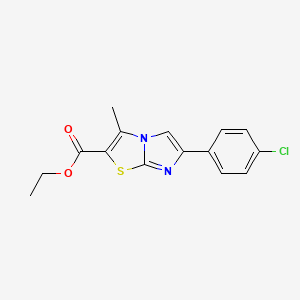 molecular formula C15H13ClN2O2S B7789854 Ethyl 6-(4-chlorophenyl)-3-methylimidazo[2,1-b][1,3]thiazole-2-carboxylate 