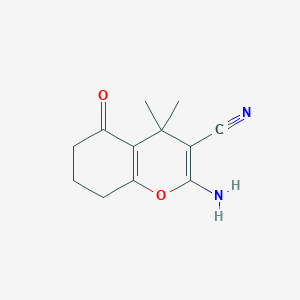 molecular formula C12H14N2O2 B7789885 2-amino-4,4-dimethyl-5-oxo-5,6,7,8-tetrahydro-4H-chromene-3-carbonitrile 